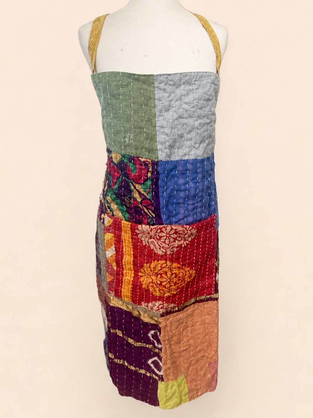 Primitives by Kathy Kantha Reversible Cotton Apron NWT Patchwork